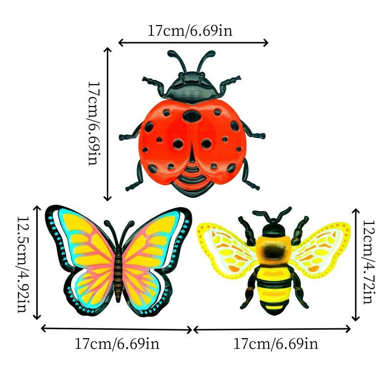 4-Pack 3D Iron Butterfly Wall Decor, Creative Painted Metal Art for Garden Outdoor Hanging, Unique Craftsmanship for Home Decoration