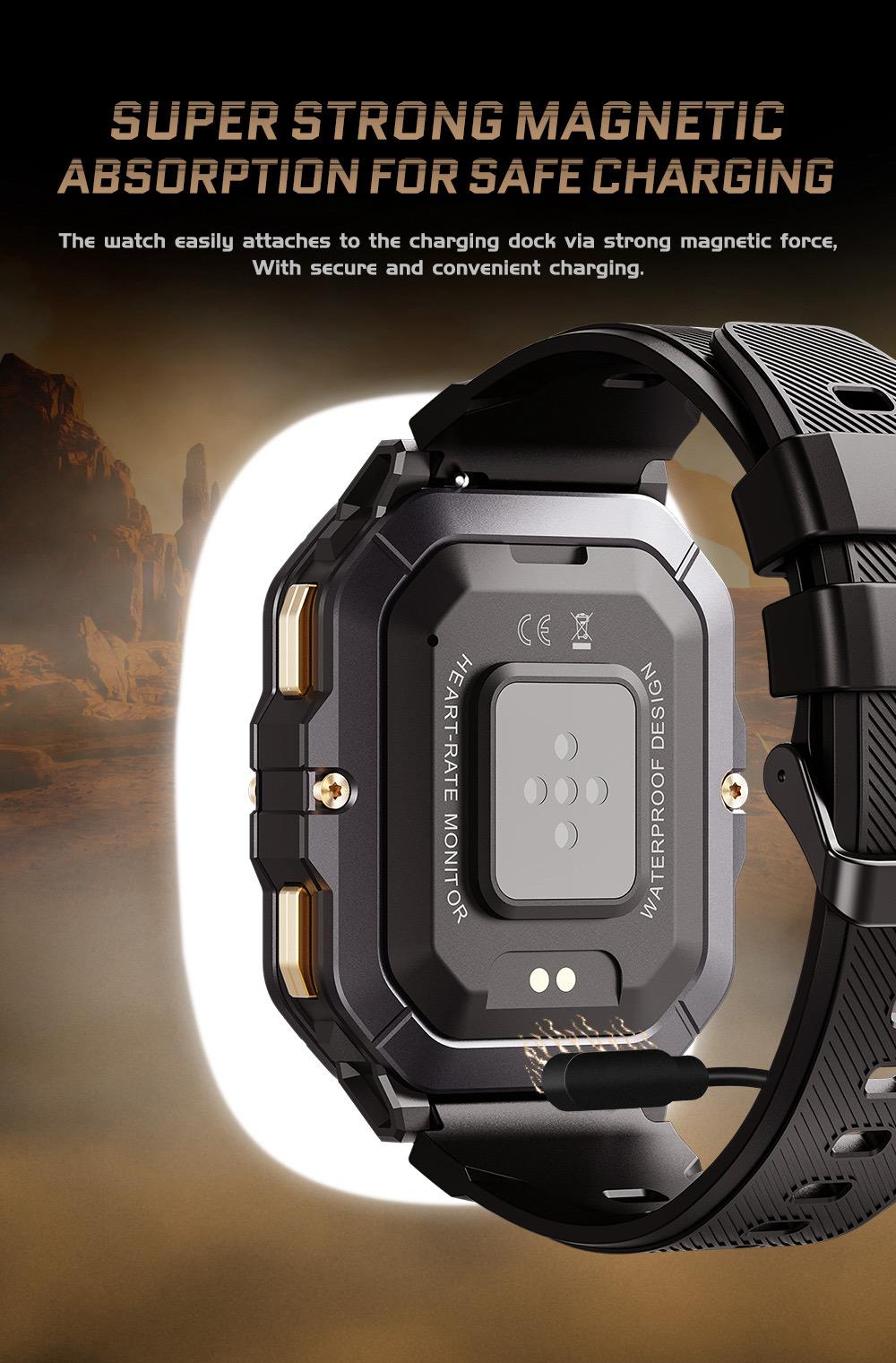 C28 Smartwatch Waterproof 2.02 Inch HD Display Ai Features Supports 10m Depth Battery Capacity 410mah over 120 Sports Modes Heart Rate Sleep Monitor