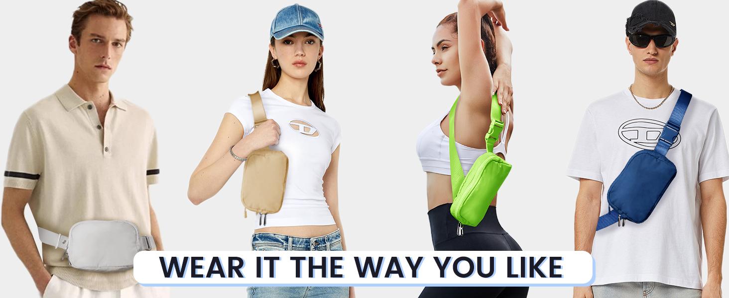 MEXS Everywhere Belt Bag 1.3L, Waterproof Fanny Packs for Women Men - Fashion Waist Packs with Adjustable Belts - Lightweight Hip Bum Crossbody Bags for Running/Outdoor/Dog Walking/Hiking