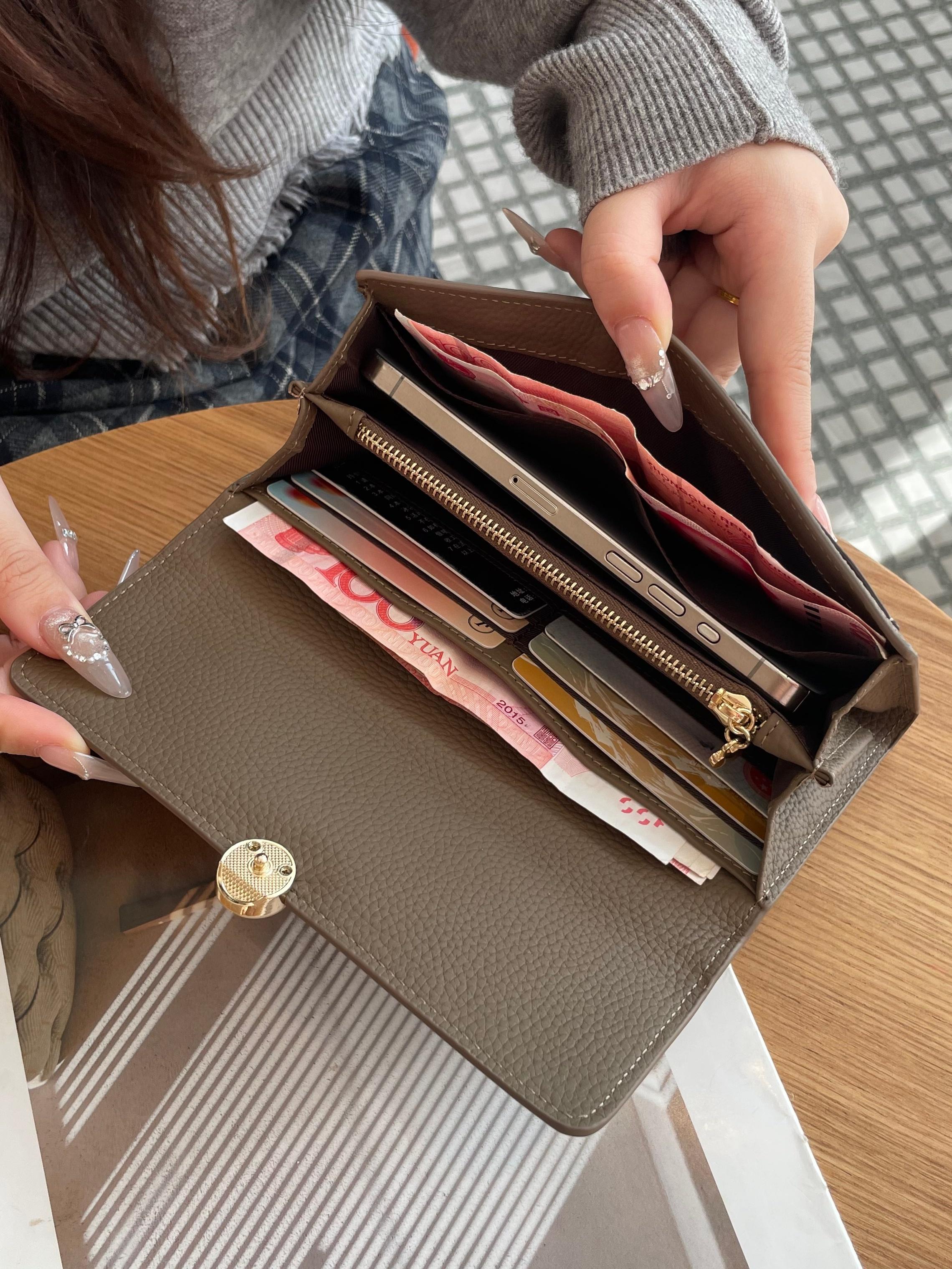 Women's New Full Leather Long Wallet, Cross-Border First Layer Cowhide Handbag, Genuine Leather Clutch Purse, Stylish and Durable