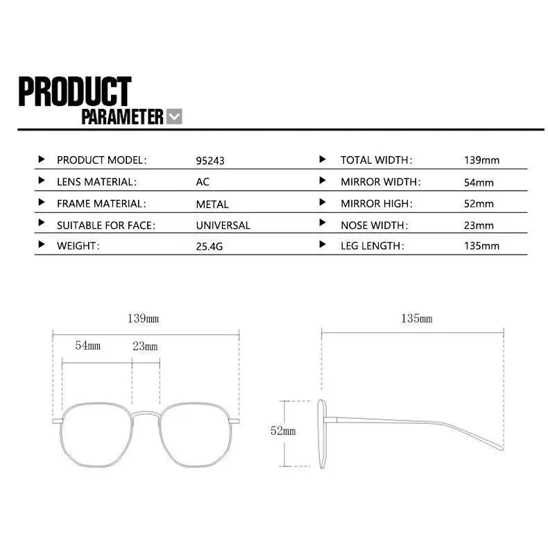 Polygonal Frame Anti Blue Light Glasses Side Hollowed Out Metal Eyeglass Frame Flat Light Eyeglass Frame