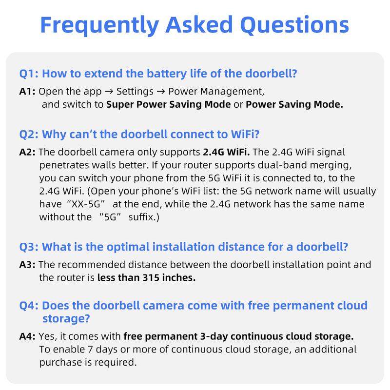 【2026 Flash Sale 】JOOAN Free Cloud Storage 2K Doorbell Camera, 2.4G WiFi Only Smart Wireless Charging Camera, Supports: Human Detection, Motion Detection, Two-Way Audio, Night Vision, Instant Alarm, Indoor And Outdoor Apartment Surveillance Cameras