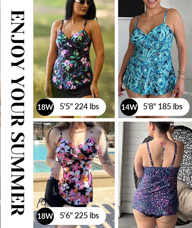 Aqua Eve Women's Underwire Tankini Swimsuit - Twist V Neck Flowy Bathing Suit Top Only, No Bottom