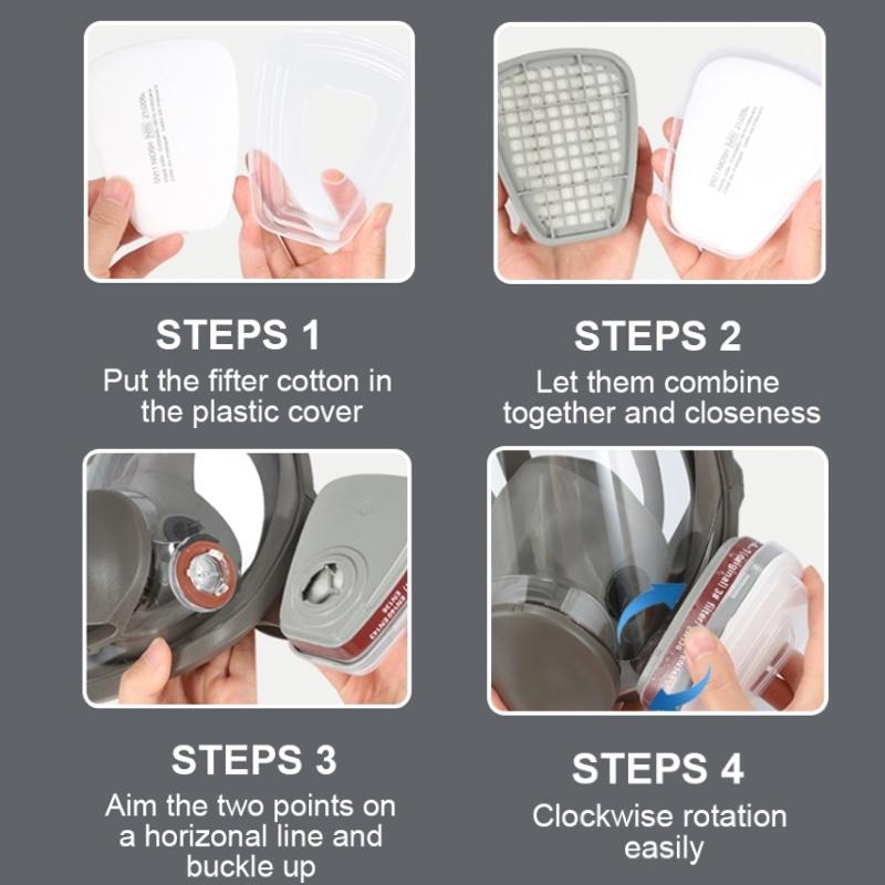 Reusable Full Face Mask with Filter, Full Face Mask with Filter, Dustproof & Poison-Proof Mask, Protective Mask, Suitable for Painting, Woodworking, Construction, Grinding Reusable Full Face Mask with Filter, Full Face Mask with Filter, Dustproof & Poison-Proof Mask, Protective Mask, Suitable for Painting, Woodworking, Construction, Grinding