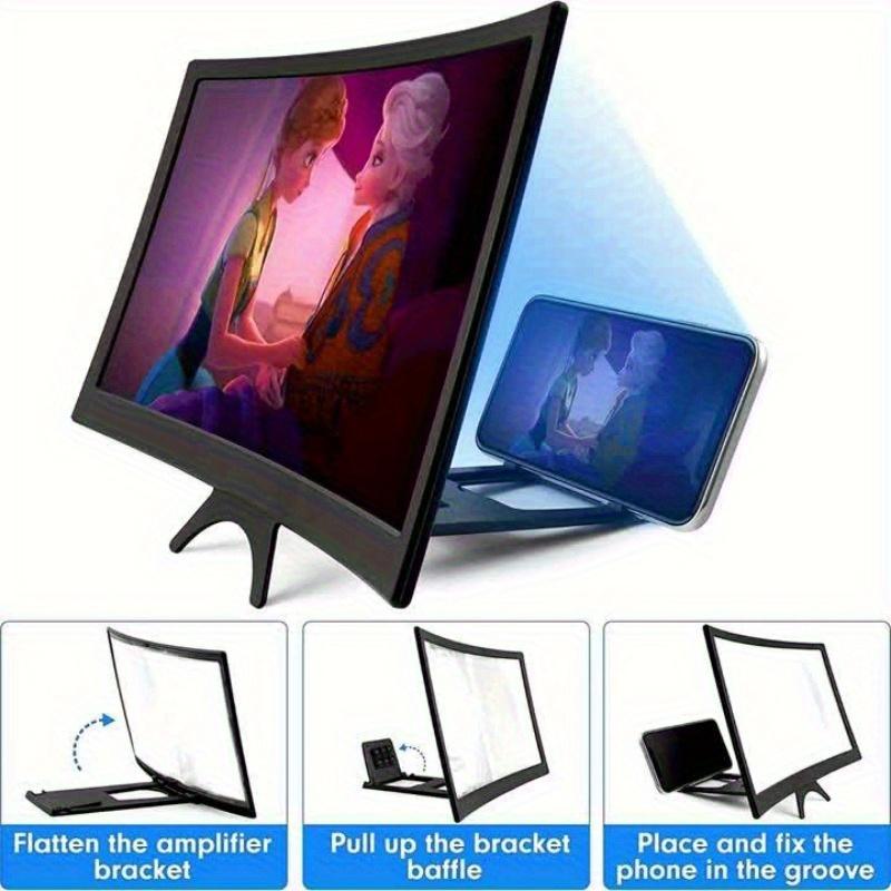12.0 Inch Phone Amplifier, 3D Screen Expander, Foldable Phone Stand with Screen Enhancement, Perfect Gift for Movies, Videos, Games