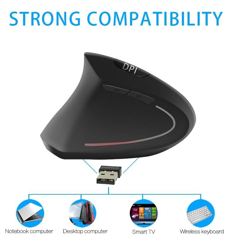 Wireless Bluetooth Vertical Mouse 800 1200 1600 DPI 6 Button Personalised Side Grip Ergonomic 2.4G Mute Gaming PC Computer Mouse Computer Peripherals