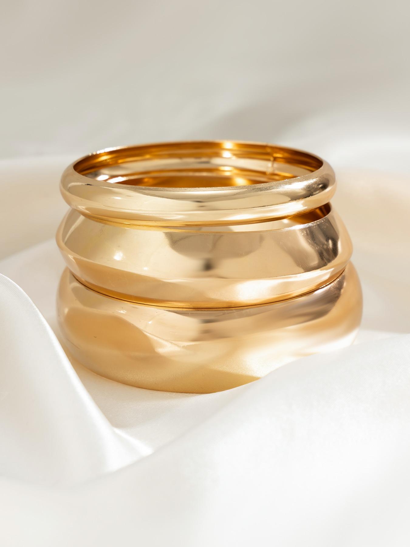 Vintage Punk Exaggerated Bangle (3pcs), Fashionable Curved Bracelet for Men & Women, Simple Jewelry for Party, Daily Clothing Decor, Trendy Fashionable Accessories, Trendy All-match & Exquisite Jewelry for Birthday Gift