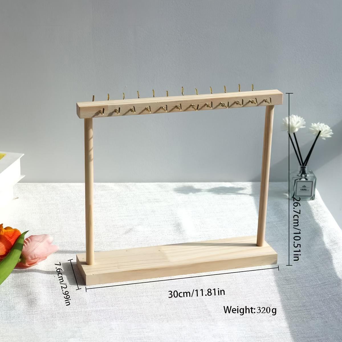 Solid wood double-row hook jewelry display rack Double Tiers