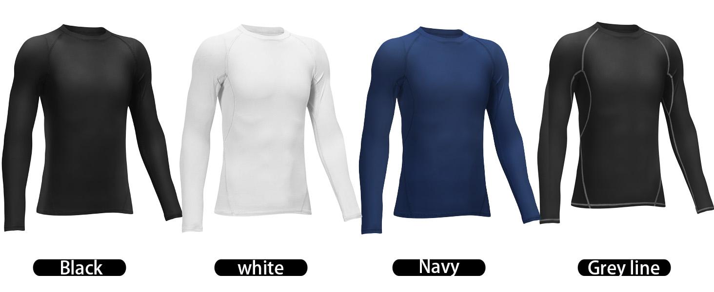 TELALEO 3 value pack Boys' Girls' Compression Shirts Youth Long Sleeve Undershirt Sports Moisture Wicking Baselayer