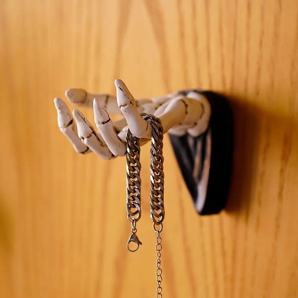 Vintage Skull Hand Wall Hook, Easy Install 3D Skeleton Claw Design, Home Decor, Unique Gothic Hanging Storage Box, Skull Home Decoration