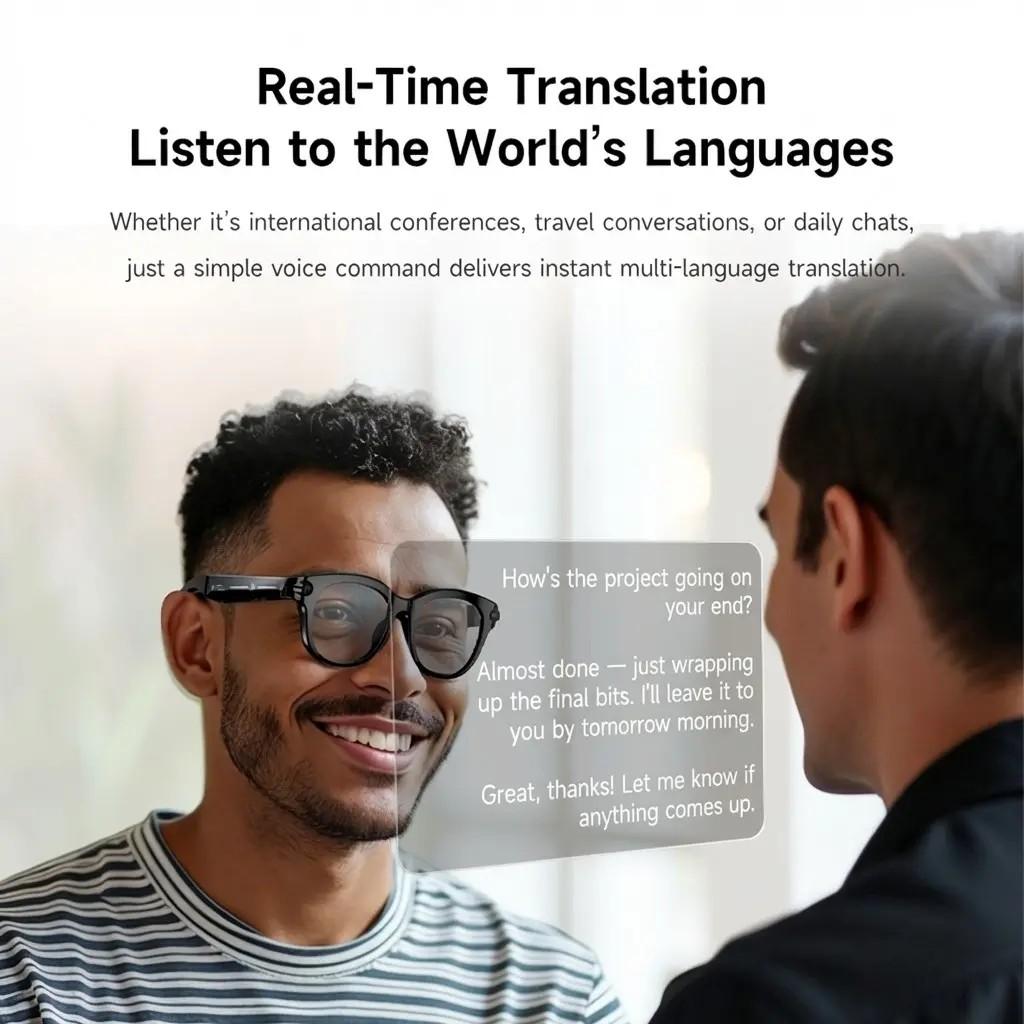 M89 Smart Bluetooth-compatible Glasses, HD Camera, Music Control, Wireless Calling, Object Recognition, Outdoor Sports, Multi-Functional Bluetooth-compatible