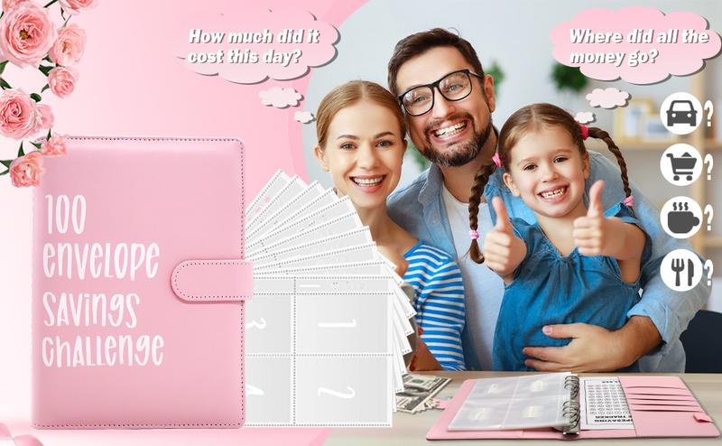 100 Envelopes Challenge Binder Money Saving Challenge Budget Binder with Cash Envelope Way to Save $5,050 Money Saving Binder Money Saving Binder for Budgeting envelope money cash envelope
