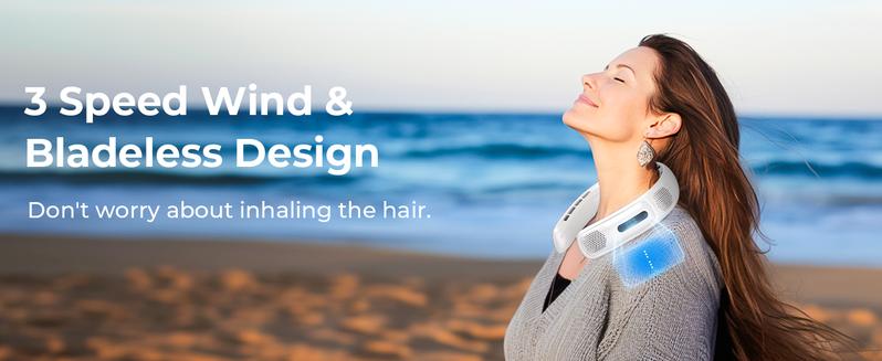 FrSara Neck Fan, 4 Turbo Bladeless Neck Fan, 4000 mAh Battery Operated USB Rechargeable Personal Fan, 360° Cooling Hands Free Fan, 3 Speeds, LED Display, Wearable Fan for Office Travel Gifts FrSara Neck Fan, 4 Turbo Bladeless Neck Fan, 4000 mAh Battery Operated USB Rechargeable Personal Fan, 360° Cooling Hands Free Fan, 3 Speeds, LED Display, Wearable Fan for Office Travel Gifts