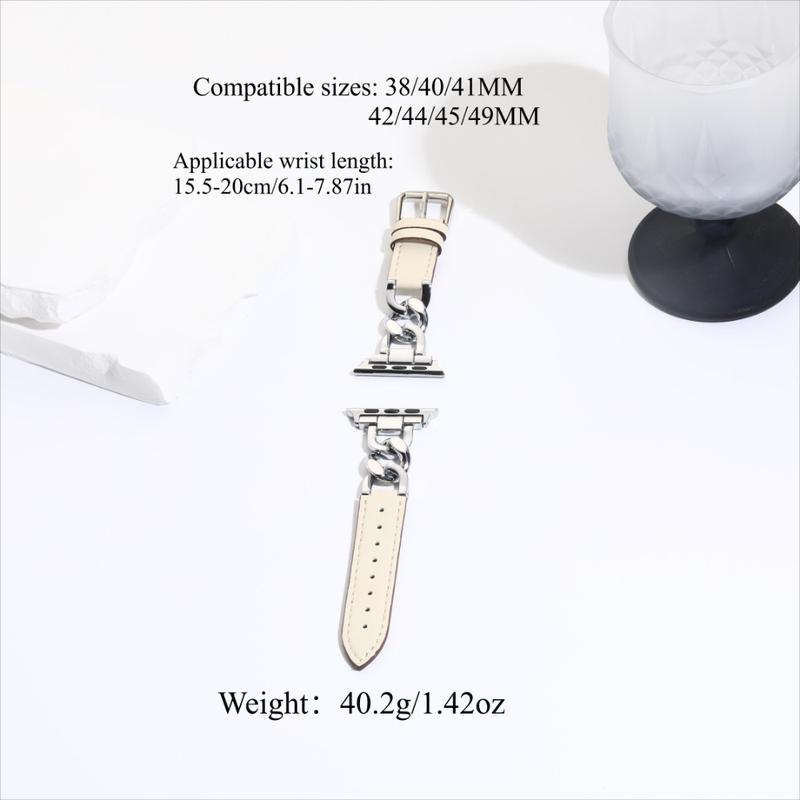 Braided Leather Strap for Women Fancy Synthetic Leather & Denim Chain Band Compatible for  iWatch Series 1-11/SE/SE2/Ultra/Ultra2 (38-49mm) (Watch Not Included)#TikTokShopHolidayHaul