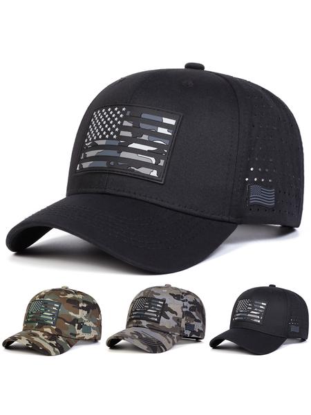 Unisex American Flag Baseball Cap, Adjustable Sun Protection Hat, Casual Woven Fitted Design for Spring & Fall Outdoor Activities
