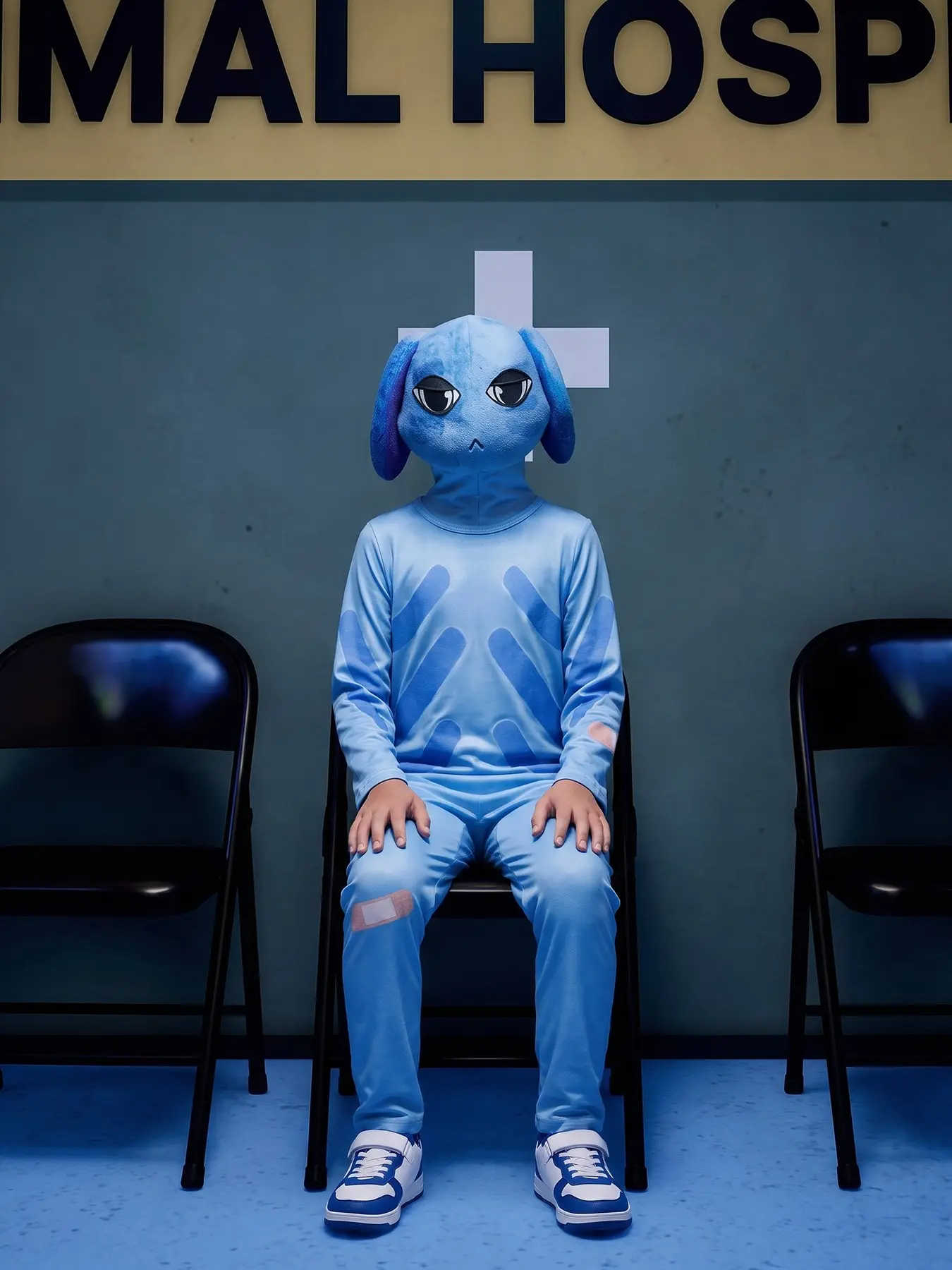 Animal Hospital Costume Set for Kids, Halloween Party Jumpsuit with Mask, Slim-Fitting All-Over Print, Essential for Game Enthusiasts