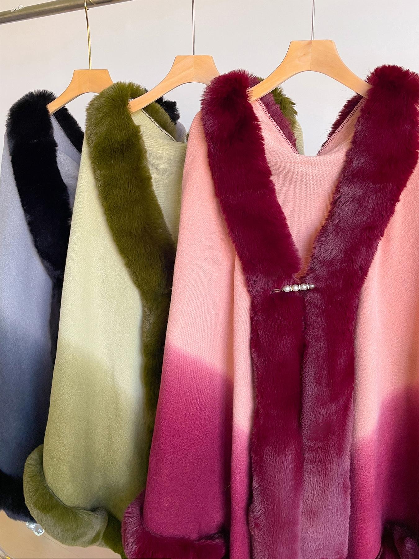 Women's Fashion Elegant Gradient Shawl, Soft Comfortable All-Seasons Scarf, Vintage Versatile Accessory for Daily Use, Casual Stylish Wrap, Trendy Solid Shawl