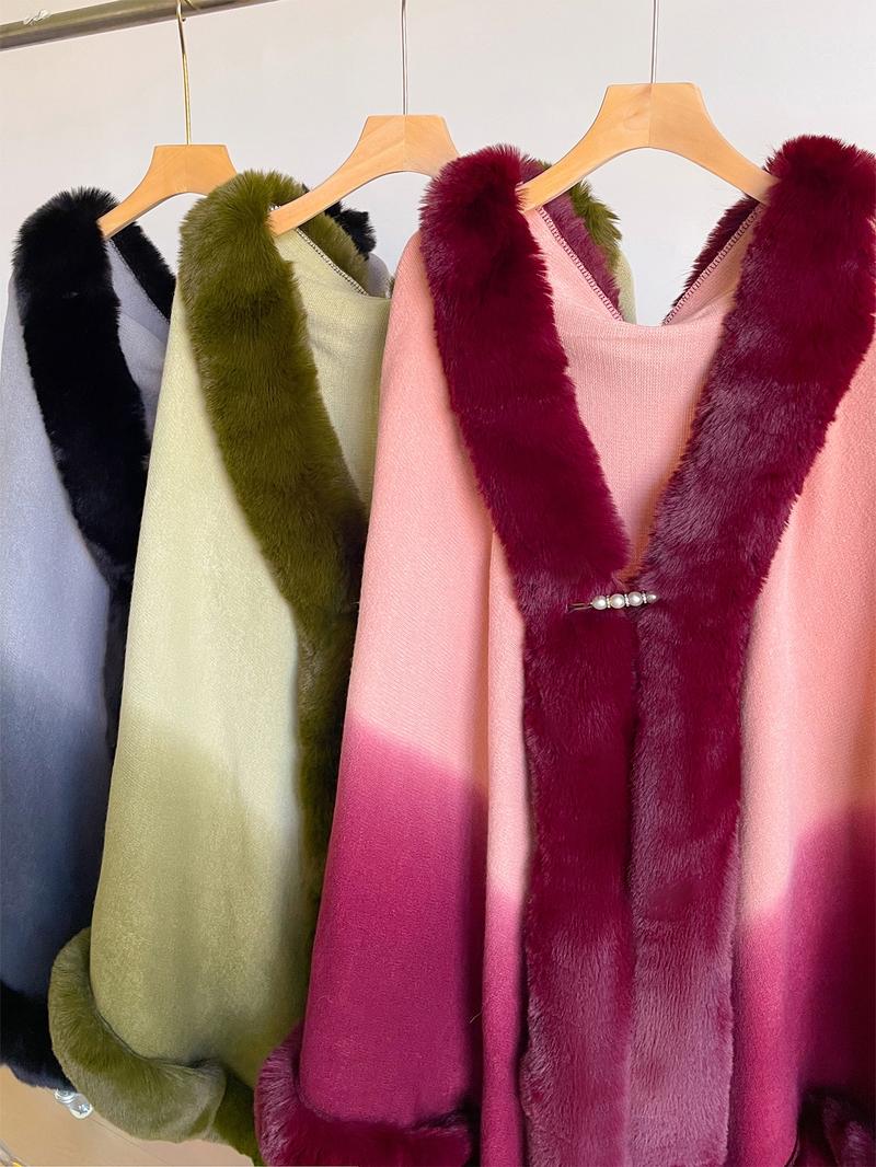 Women's Fashion Elegant Gradient Shawl, Soft Comfortable All-Seasons Scarf, Vintage Versatile Accessory for Daily Use, Casual Stylish Wrap, Trendy Solid Shawl