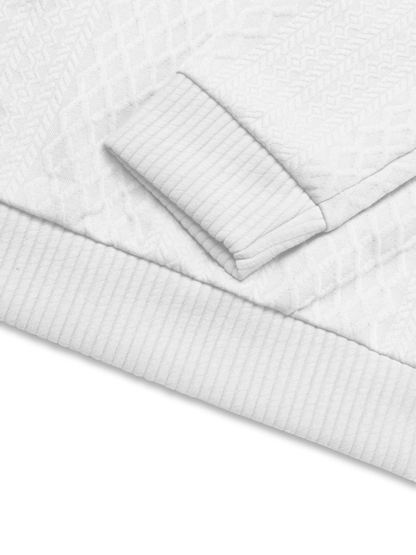 Men's Reindeer Print Patchwork Contrast Trim Jacquard Sweatshirt, Regular Fit Casual Comfy Long Sleeve Half Button Front Stand Collar Pullover for Spring & Fall, Fashion Men's Top for Daily Wear