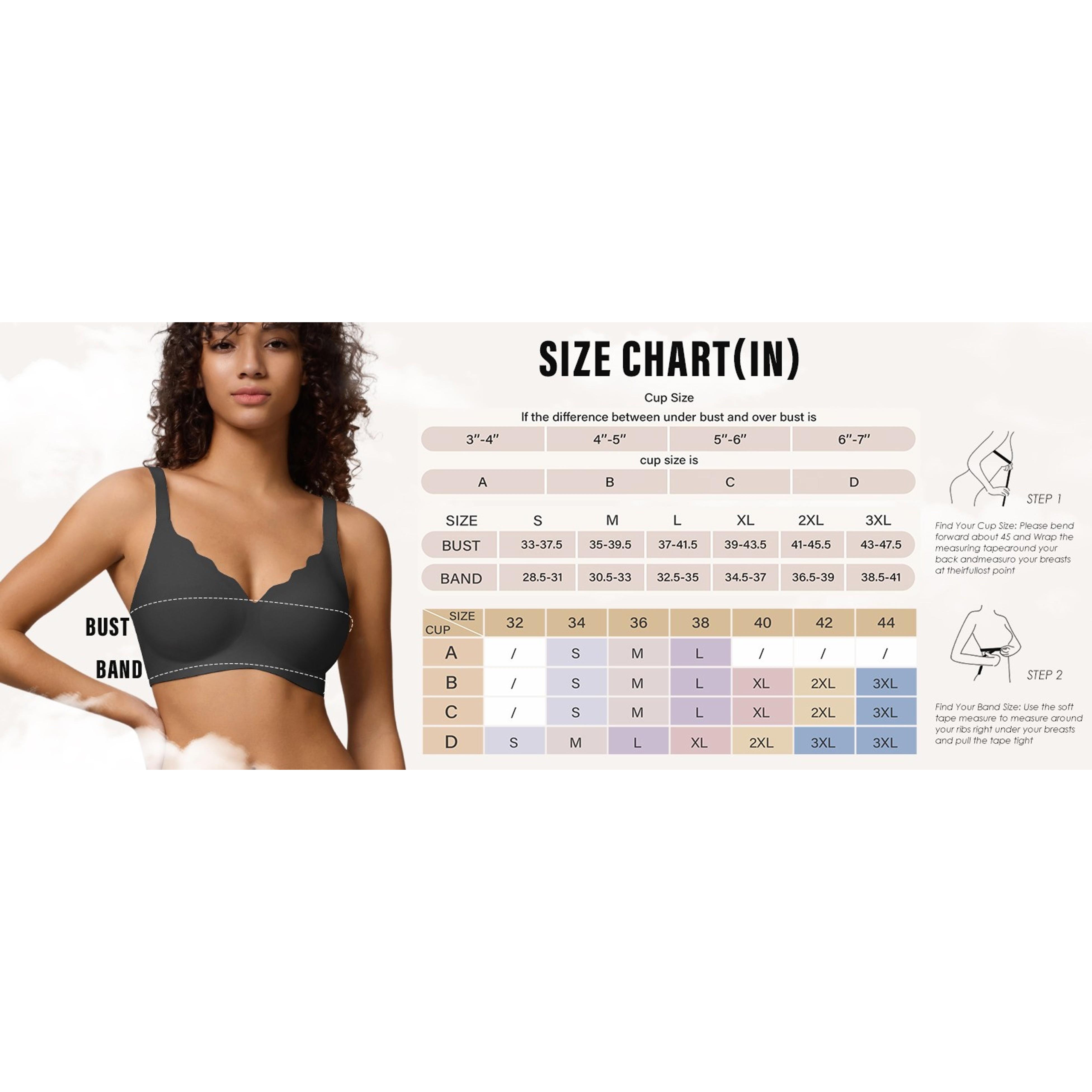 Women's Seamless Wireless Bra with Support - No Underwire Full Coverage Push Up Comfort Bras - Back Fat Smoothing BralettesGift