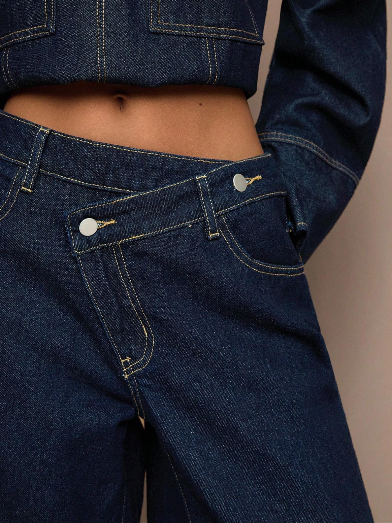 Women's Classic Washed Denim Jeans, Casual Loose Straight Leg Pants, New Versatile Long Jeans, Elegant All Seasons Wear