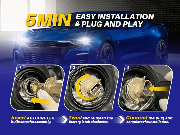 Ford F150 LED Headlight Bulb Kit 2009-2014 AUTOONE Upgrade Headlight 40000 Lumen truck stuff Backup Reverse Map License Plate Lights Plug-and-Play Easy Install