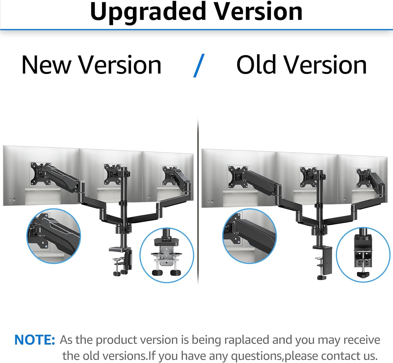 MOUNTUP 17"-27" Triple Monitor Stand Mount MU0006