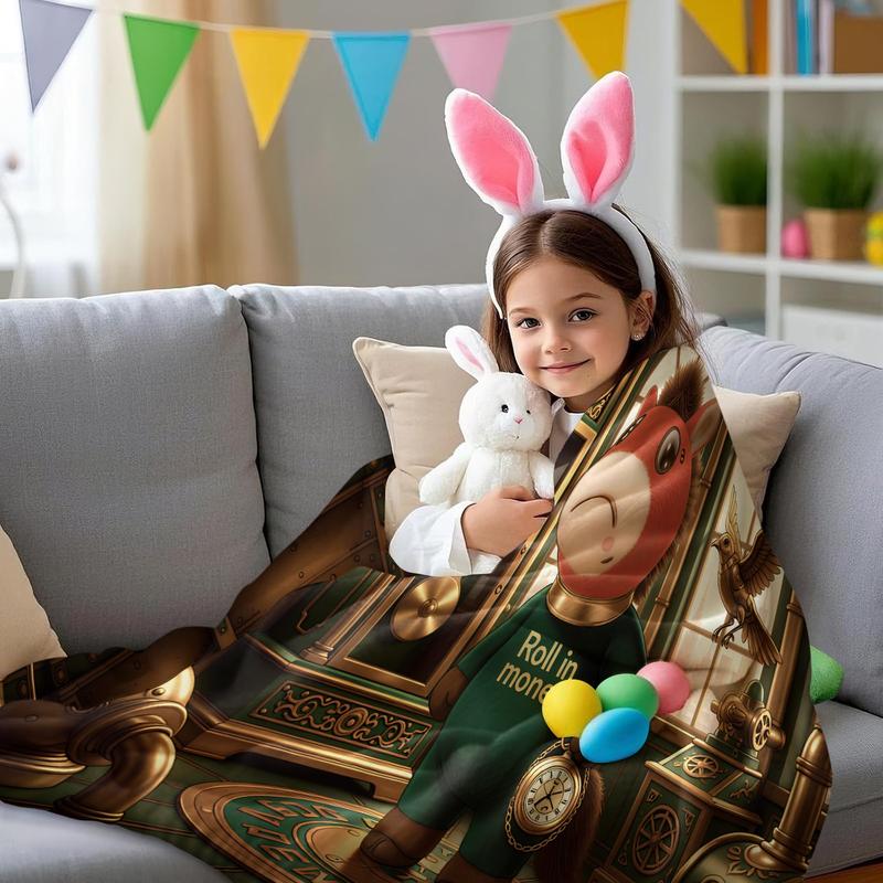 Royal Palace Cute Crying Horse Blanket, Heartwarming Gift for Horse & Fairy Tale Lovers, Ultra-soft & Fluffy, Perfect for Snuggling & Room Decoration