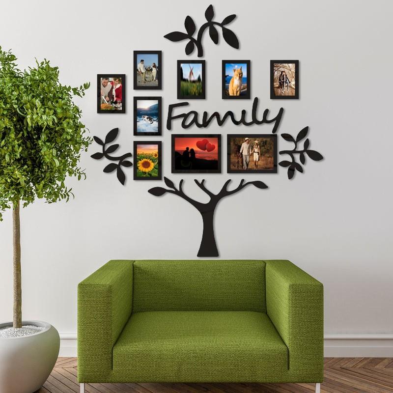 3D Acrylic Photo Frame Wall Decor, 1 Set DIY Photo Collage Gallery Wall Sticker, Wall Decor for Home Office Wedding School, Ornaments