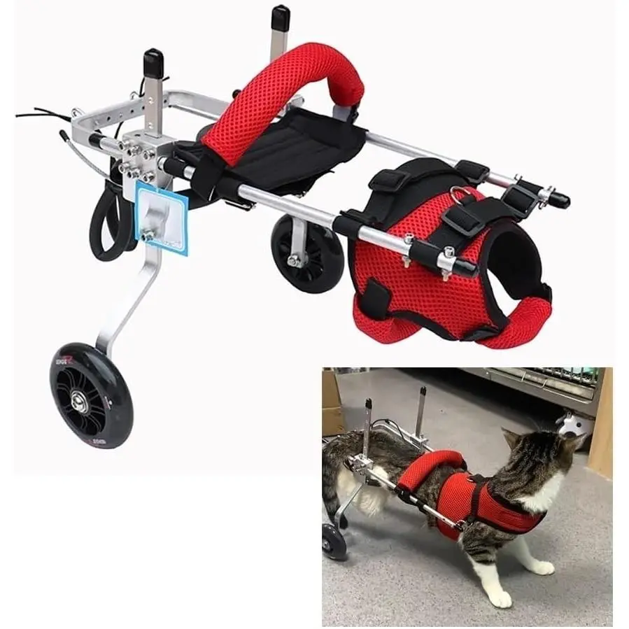 Adjustable Fully Customizable Pet Wheelchair for Small Dogs & Cats with Escape-Proof Chest Strap & Spine Support, Suitable for 3-6 Months Old Pets