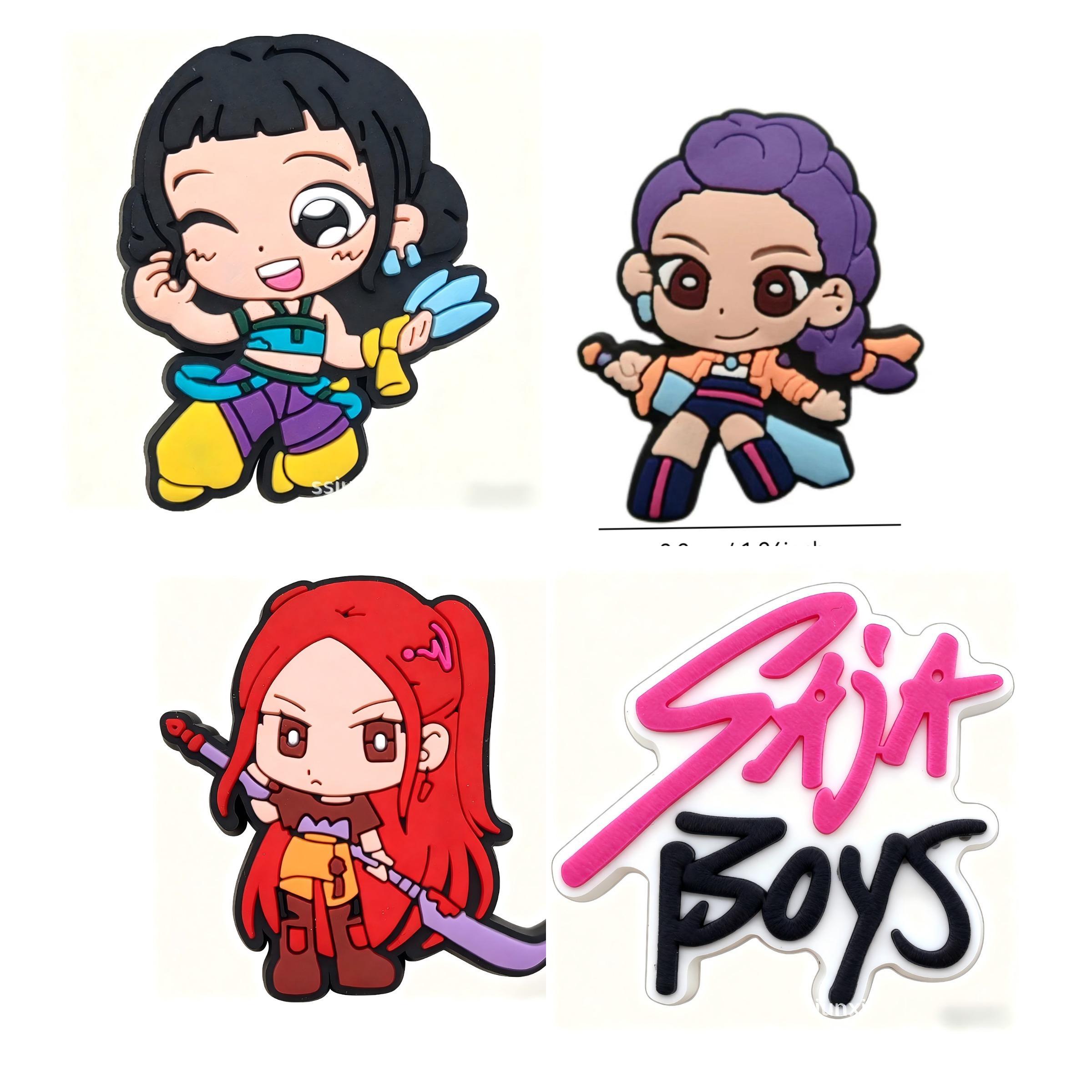 Unisex K-Pop Shoe Charms & Decorations, PVC Material, Perfect for Christmas Parties, Versatile Footwear Accessories