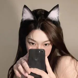 1PC Halloween Cat Ear Cosplay Headband for Women - 2026 New Style, Cute Hairband for Face Washing, Photo-Ready Headpiece