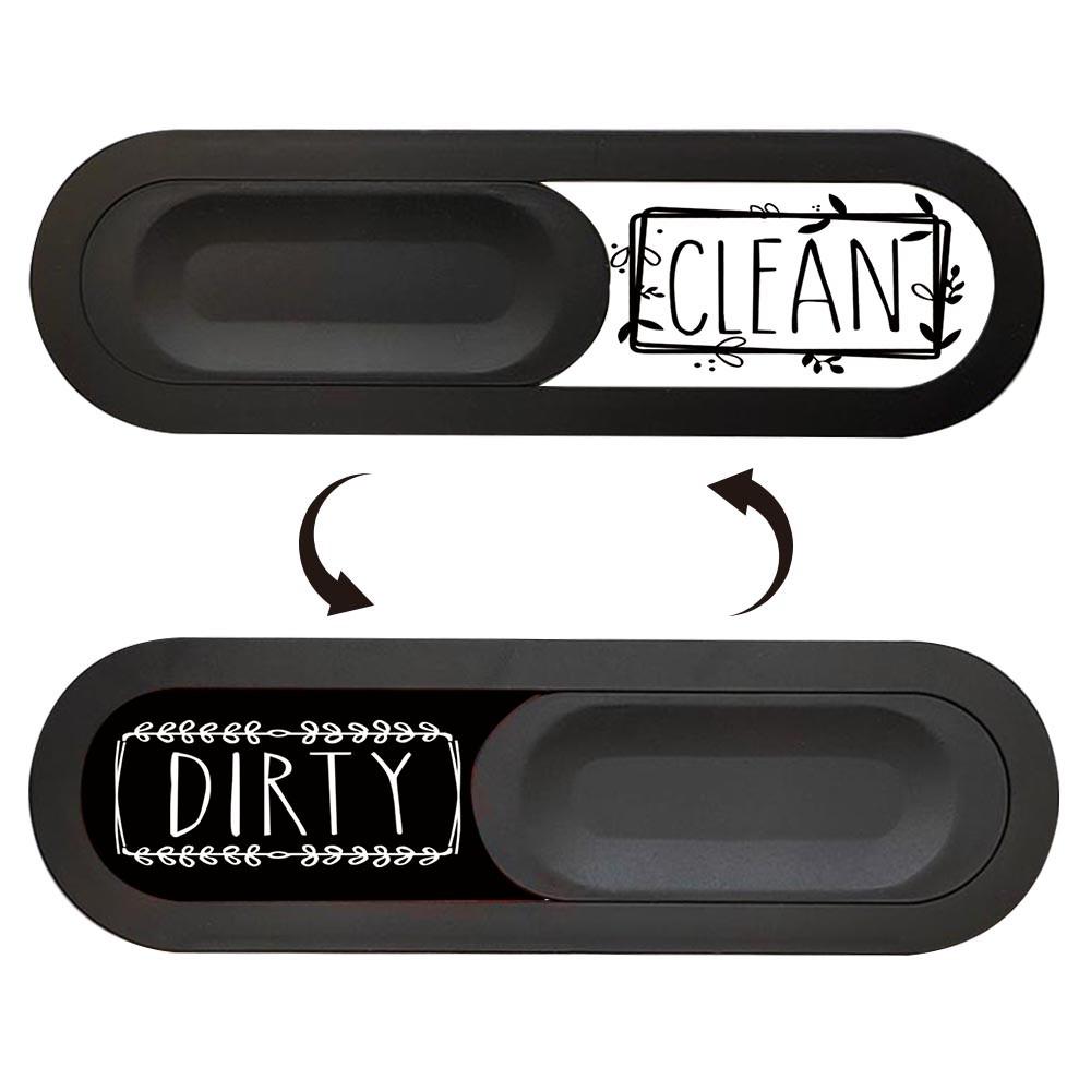 Innovative Slide Clean/dirty Sign, Magnetic Cover, Frosted Frame, Adhesive Backing, Dishwasher Safe, Kitchen Utensil Organizer