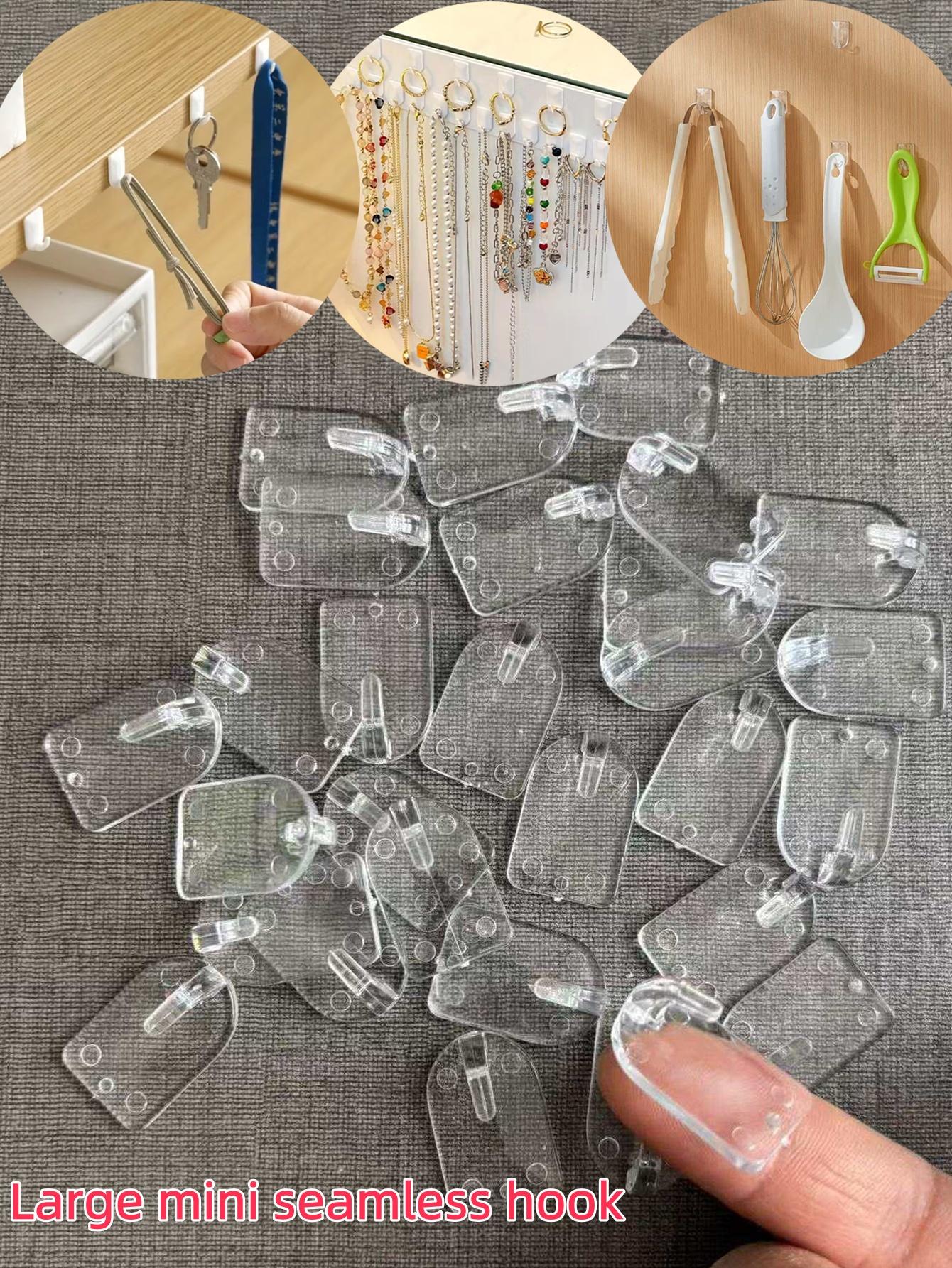 9/18/36/72pcs No-Drill Strong Adhesive Hooks, Seamless Wall Mounting, Sticky Hooks for Kitchen Bathroom Door Back Storage