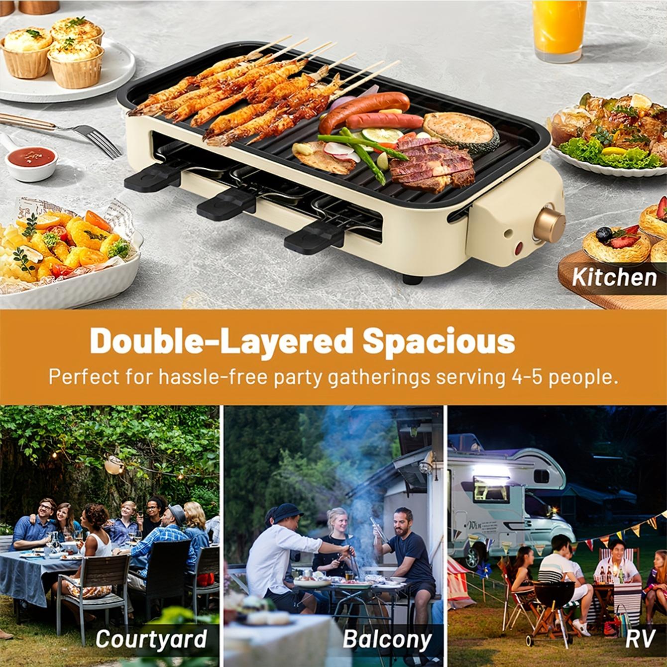 Indoor Smokeless Grill, Non-Stick Cooking Removable Plate, 1500W, Dishwasher Safe, Suitable for Grilling, Roasting & Frying