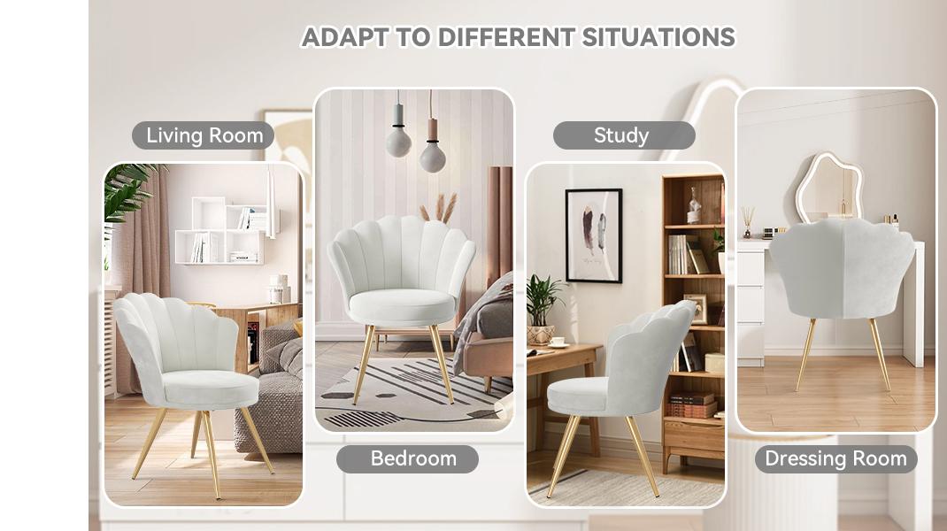 Velvet Accent Chair with Gold Metal Legs, Vanity Chair for Makeup Room, Upholstered Guest Chair for Living Room, Side Chair for Bedroom, Black Velvet Accent Chair with Gold Metal Legs, Vanity Chair for Makeup Room, Upholstered Guest Chair for Living Room, Side Chair for Bedroom, Black