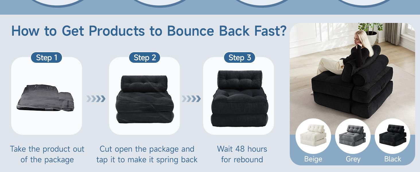 【SPOTLIGHT DAY】ONBRILL Folding Couch Sofa Bed, Convertible Sleeper Chair, Corduroy Portable 4 in 1 Fold Out Chair to Floor Lounger, Couches for Living Room, Single 【SPOTLIGHT DAY】ONBRILL Folding Couch Sofa Bed, Convertible Sleeper Chair, Corduroy Portable 4 in 1 Fold Out Chair to Floor Lounger, Couches for Living Room, Single