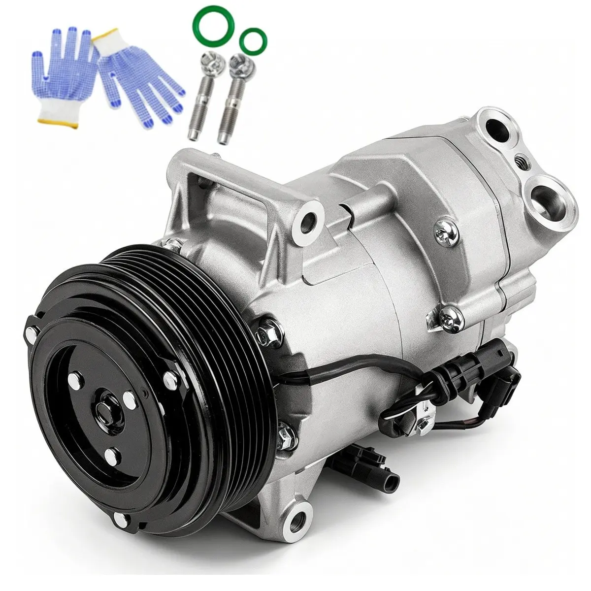 AC Compressor with Clutch (CO 22227, Aluminum Body) - Auto Replacement Part for 2012-2015 Chevy Cruze 1.8L Engine Cooling & Climate Control System