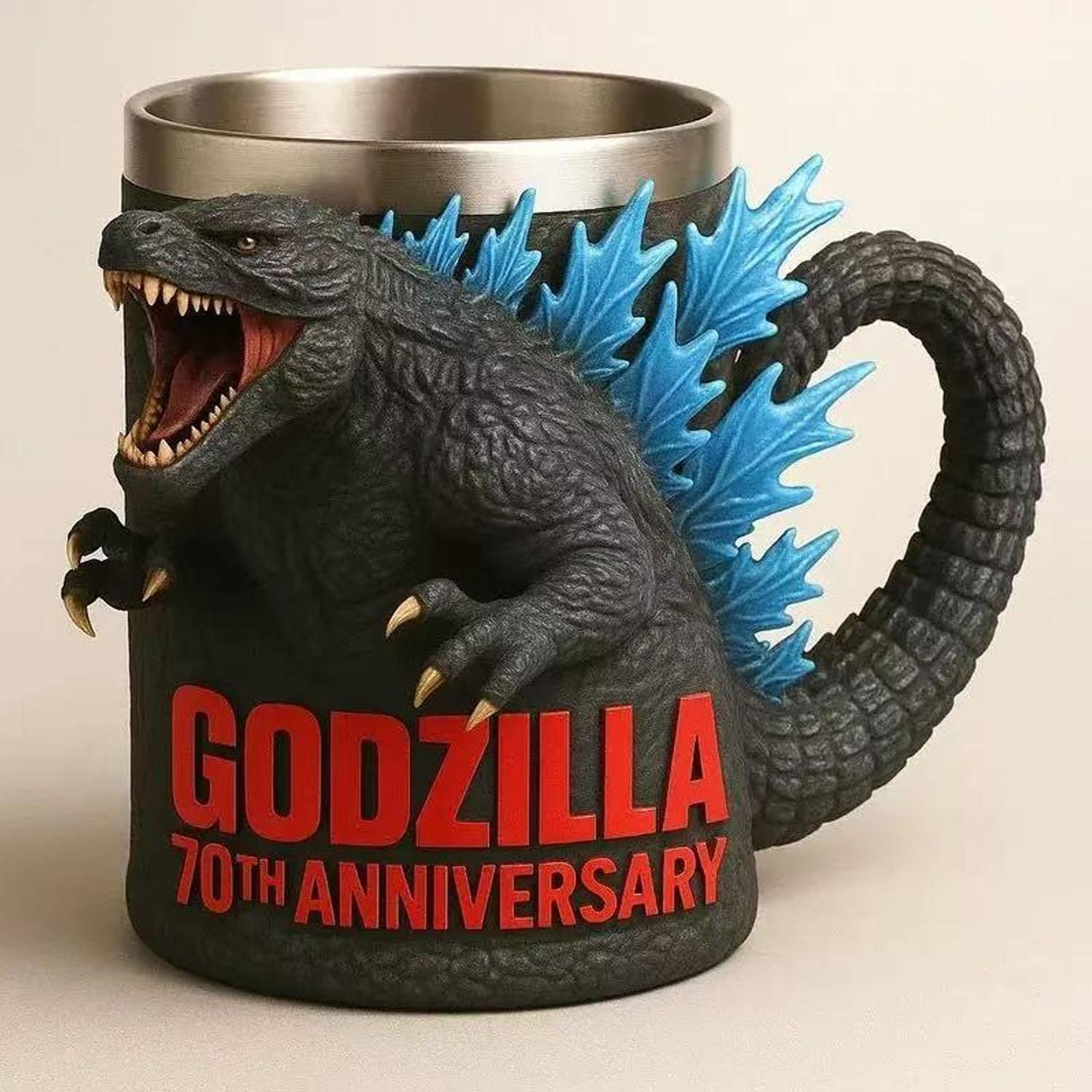Godzilla 70th Anniversary Resin Mug, Limited Edition Collectible Drinkware, Durable & Stylish Design, Perfect Gift Idea