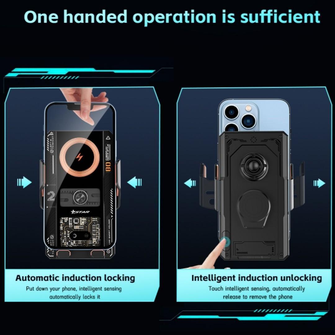 Wireless Car Charger 15w Fast Charging, Auto Clamping Vent Mount Holder for iPhone Samsung Huawei Xiaomi Android Phones