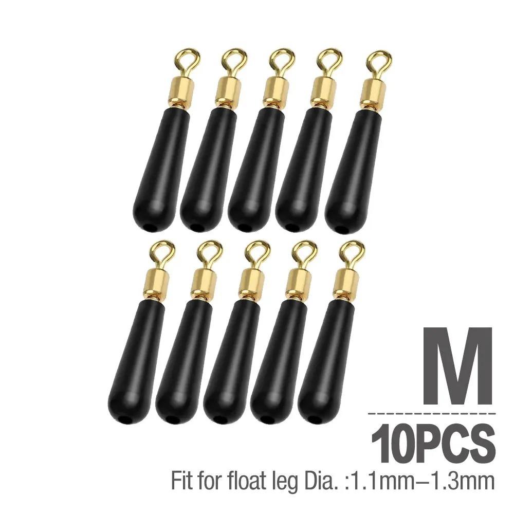 Anti-Tangle Nickel-Plated 360° Swivel Fishing Float Stops, High Elasticity Durable Bobber Seat, Compatible with LED Glow Floats for Deep Water Rock & Offshore Fishing, 10 or 50 Pack Options