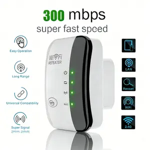 Wifi Repeater 300Mbps 2.4G Signal Amplifier, Mini Portable Wifi Extender with No Monthly Charges, Cool-Running Wall-Proof Design & 5000 Sq.Ft Coverage, Ideal for Home Office Live Streaming