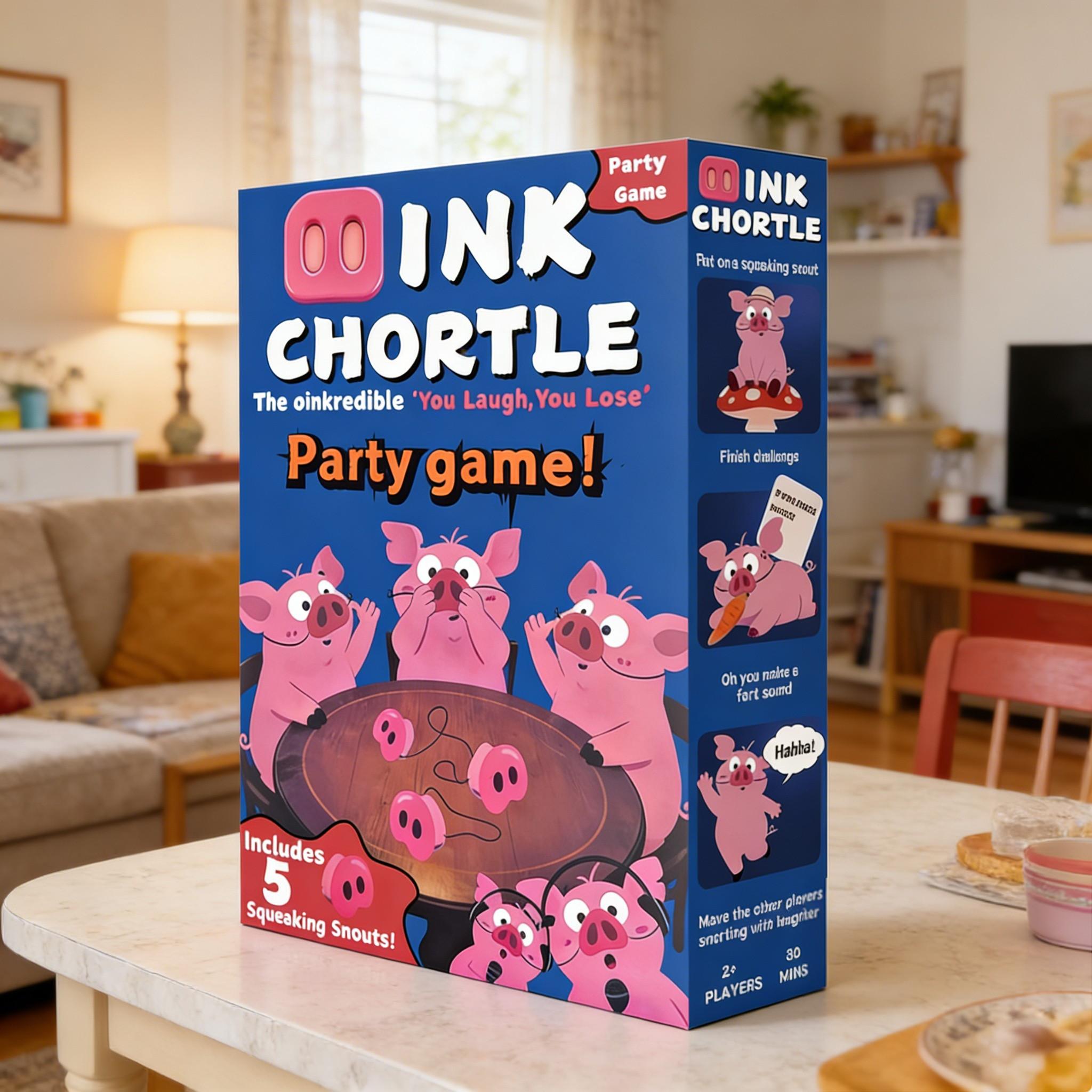 Snort Challenge Game, Family Fun Party Game, Includes 150 Cards & 5 Pig Noses, Suitable for 4-8 Players, Laughing & Sneezing Rules