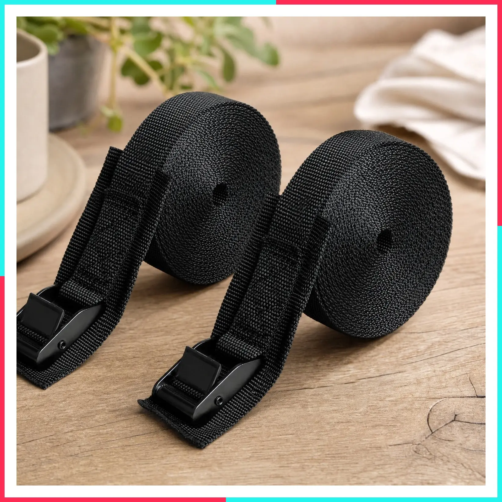 Kayak Tie Down Straps 1" x 8Ft Cam Buckle Lashing Straps, 2 Pack