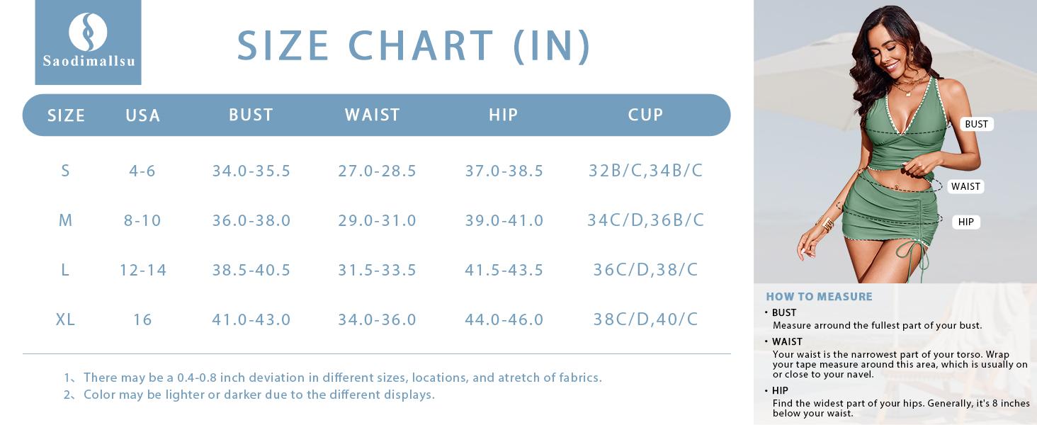 FISOEW Womens Tummy Control Tankini Swimsuits 2 Piece V Neck Criss Cross Drawstring Skort Bottom Bathing Suits Swimming Tankinisuit High Waist Swimwear