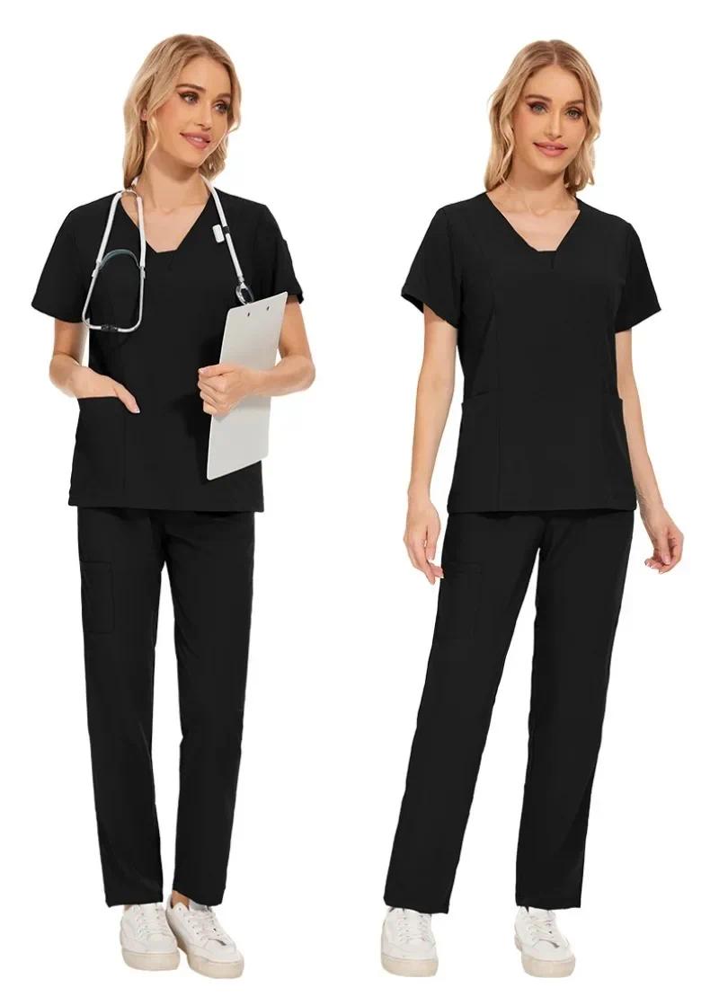 Scrub Workwear Set Doctor and Nurse Uniform Casual Loose Outfit Multiple Colors Available