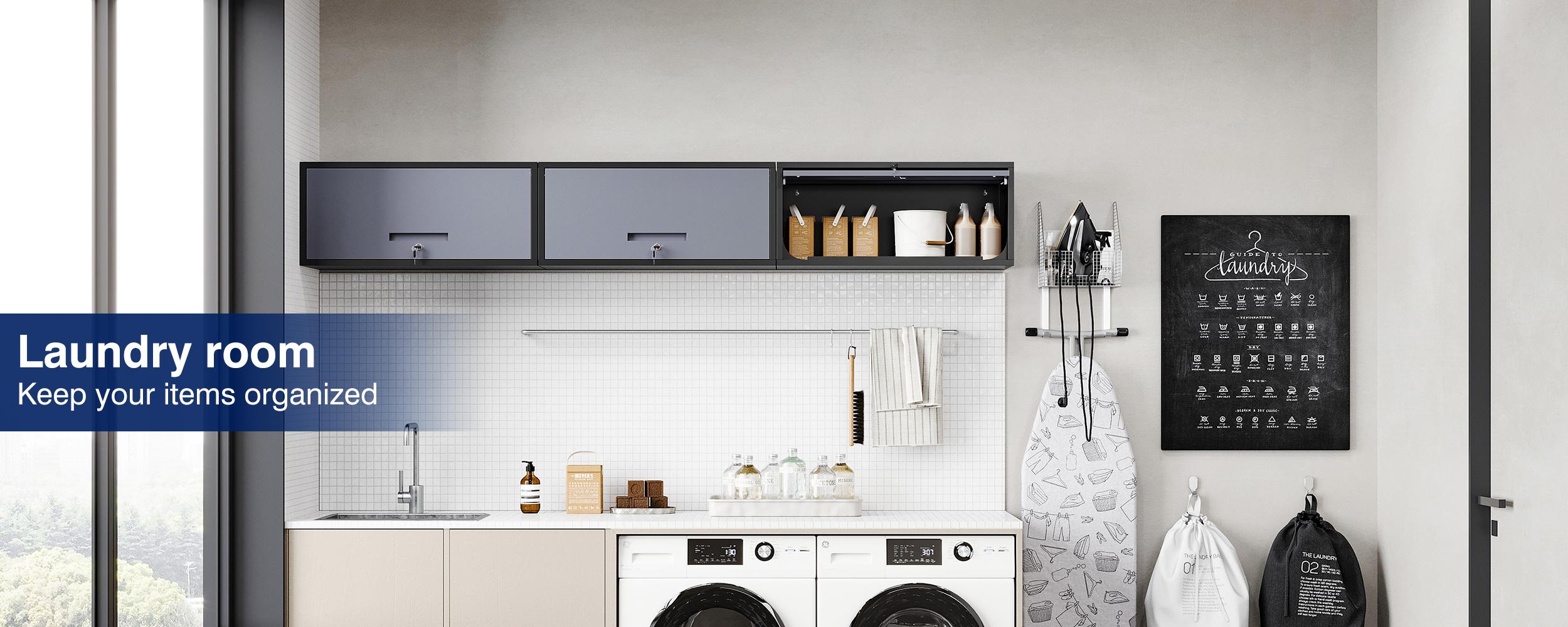 Letaya Metal Garage Wall Cabinet with Doors, Wall Mounted Metal Storage Cabinet, Floating Garage Tool Cabinet for Garage, Basement, Kitchen, Warehouse ( 13.7" H)