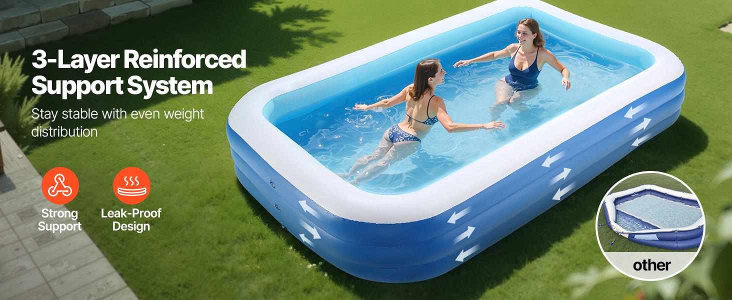 VEVOR Large Inflatable Swimming Pool, 118x67x20 in Blow Up Model with Repair Patches, for Family Summer Use (Home Improvement & Building Supplies, Outdoor Swimming Pool), Swimming Pools VEVOR Large Inflatable Swimming Pool, 118x67x20 in Blow Up Model with Repair Patches, for Family Summer Use (Home Improvement & Building Supplies, Outdoor Swimming Pool), Swimming Pools