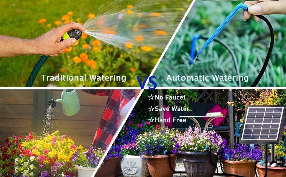 Solar Automatic Drip Irrigation Kit, Timer Controlled Watering System, Automatic Watering Devices, Suitable for Garden Flower Beds & Greenhouse Plants Solar Automatic Drip Irrigation Kit, Timer Controlled Watering System, Automatic Watering Devices, Suitable for Garden Flower Beds & Greenhouse Plants