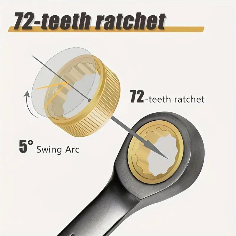 12 Piece Dual-use Ratchet Head Quick Wrench Set with Organizer Hardware Tools 72 Teeth Wholesale 180 Degree Rotation(12pcs-A) Screwdriver Socket Combination